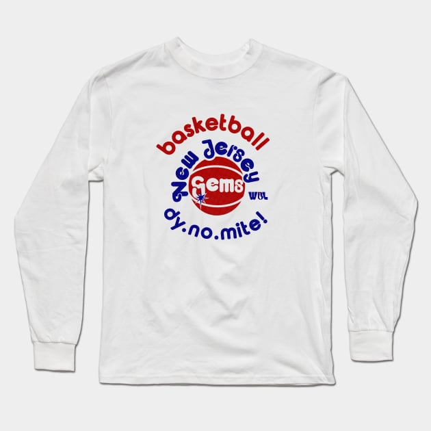 Defunct New Jersey Gems WBL Basketball 1978 Long Sleeve T-Shirt by LocalZonly